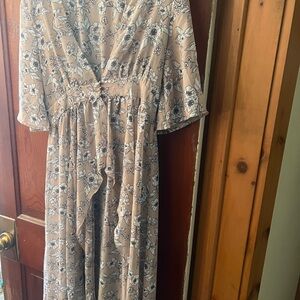 Sheer floral maxi top/ dress  size medium